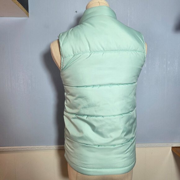 Columbia Medium Light Green Reversible Fleece Softshell Winter Fall Vest (Flaw) - Picture 9 of 11